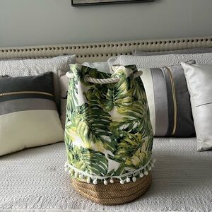 Tropical Leaf Print Tote Bag